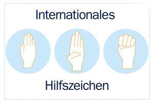 Internationales Hilfezeichen für Personen in Not
